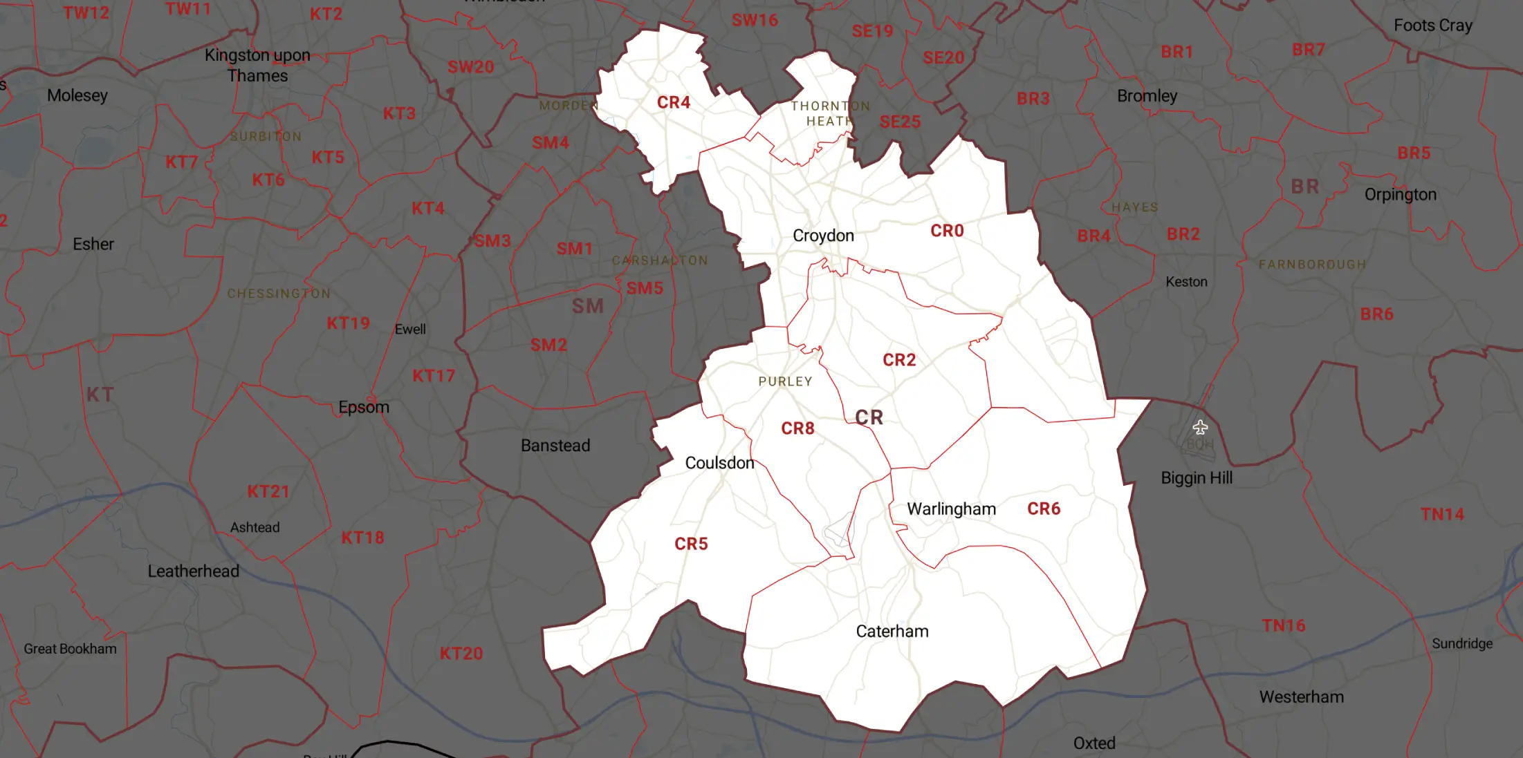 Croydon Drains Service Areas Map
